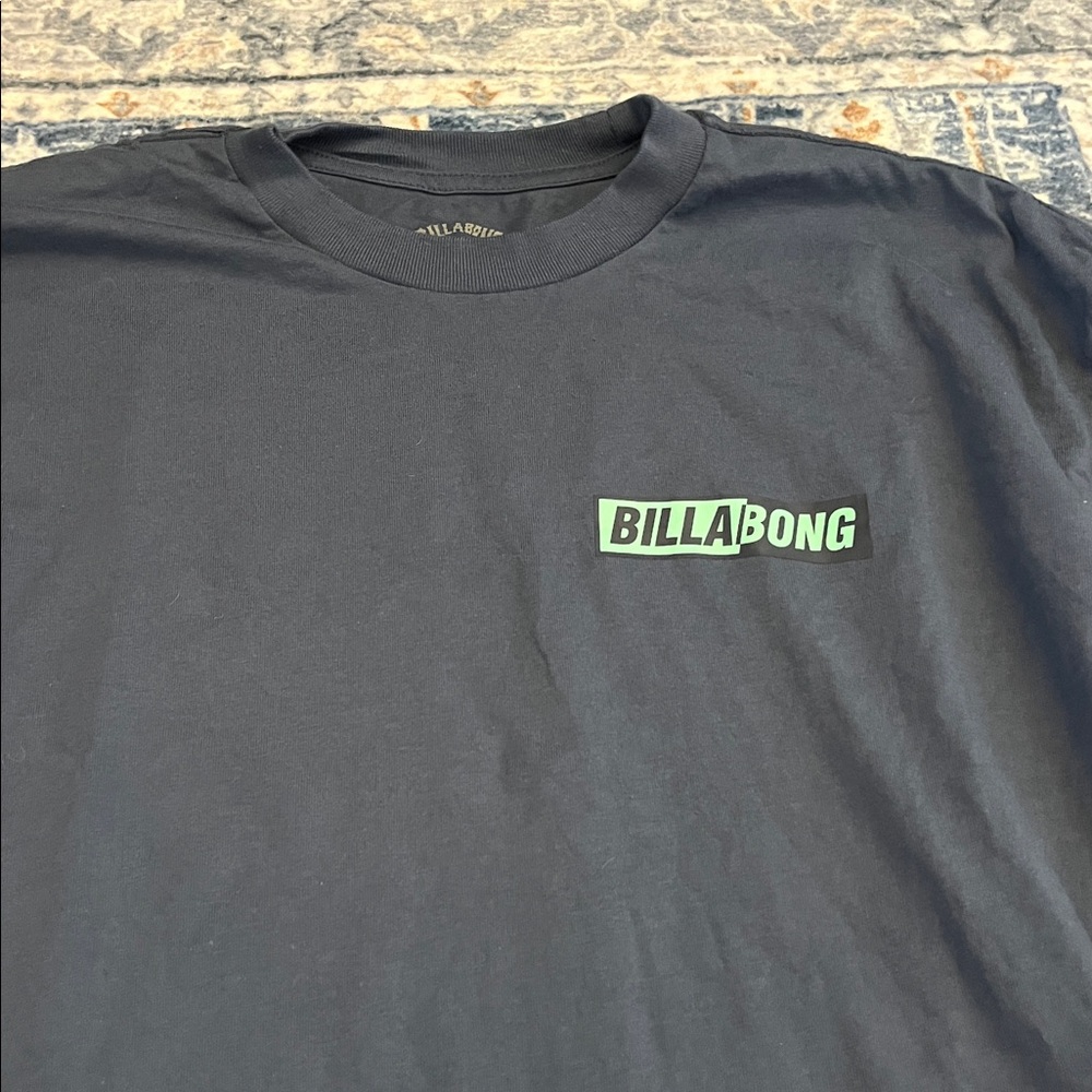NWOT Billabong Navy Tee with Green Logo
